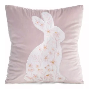 Wielkanocna poszewka na poduszkę z zajączkiem 45x45 różowa